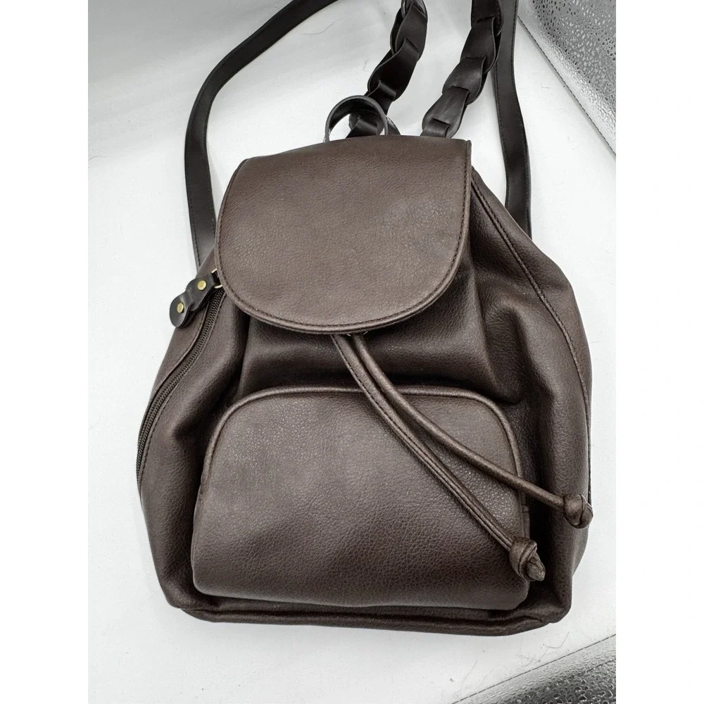 Vintage NWT Partners Mini Backpack Brown School Y2K Braided Straps PT3